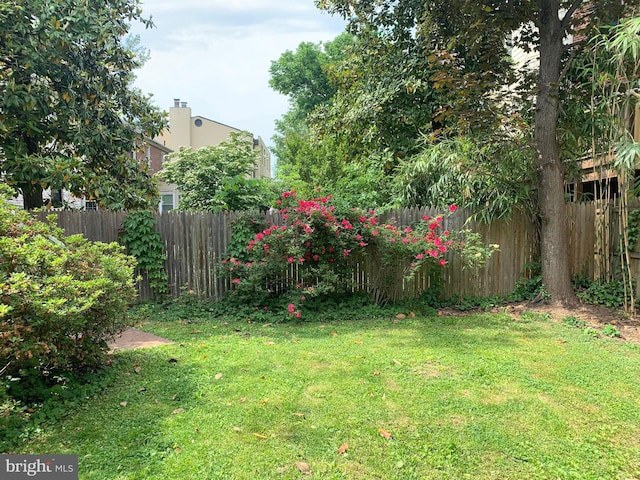 view of yard with fence