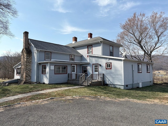3716 Etlan Rd, Etlan, VA 22719 - back of house with a chimney and a lawn