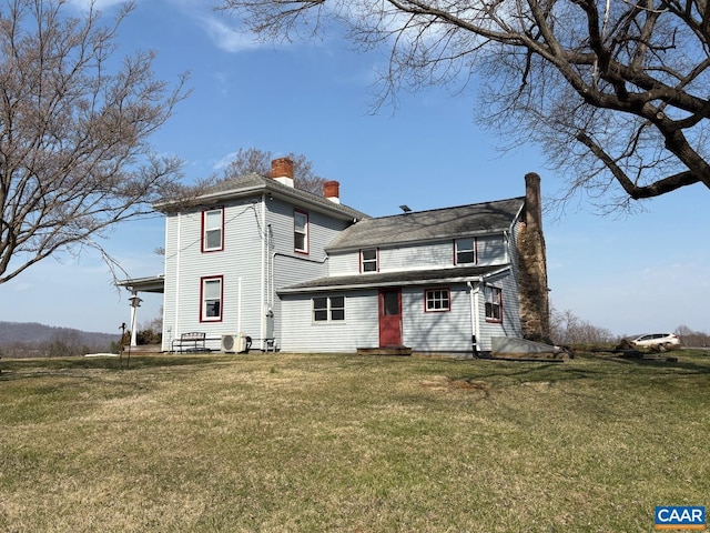 3716 Etlan Rd, Etlan, VA 22719 - back of house with a chimney, entry steps, and a lawn