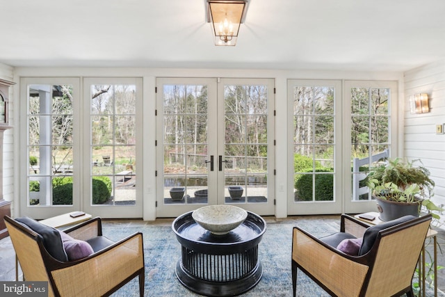 sunroom with french doors