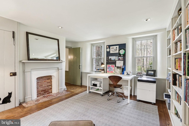 office featuring wood finished floors