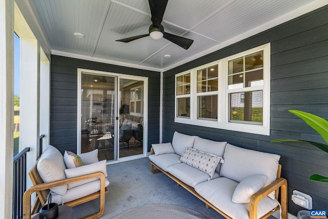 13A Sablewood Dr, Charlottesville, VA 22911 - view of patio with an outdoor hangout area and ceiling fan