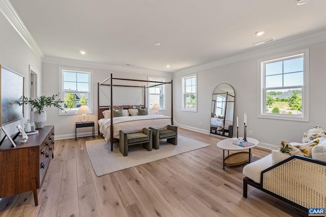 13A Sablewood Dr, Charlottesville, VA 22911 - bedroom with multiple windows, crown molding, and light wood-style flooring