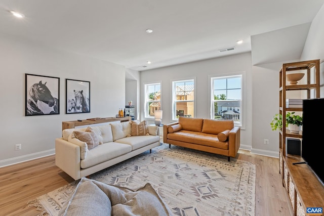 13A Sablewood Dr, Charlottesville, VA 22911 - living area with recessed lighting, baseboards, light wood finished floors, and visible vents