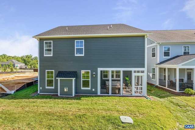 13A Sablewood Dr, Charlottesville, VA 22911 - rear view of house featuring a lawn and a sunroom
