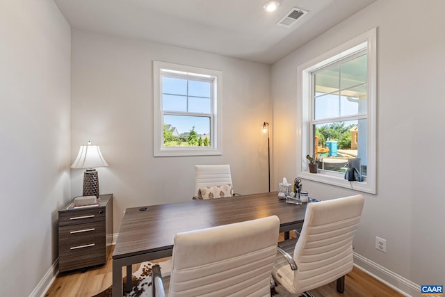 13A Sablewood Dr, Charlottesville, VA 22911 - office space featuring wood finished floors, baseboards, and visible vents