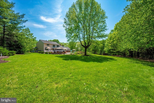 8412 Dasher Ct, Gaithersburg, MD 20882 - view of grassy yard featuring a deck