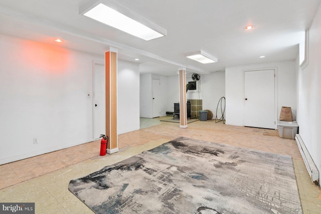 1722 Antler Ln, Finksburg, MD 21048 - finished below grade area with a baseboard heating unit and recessed lighting