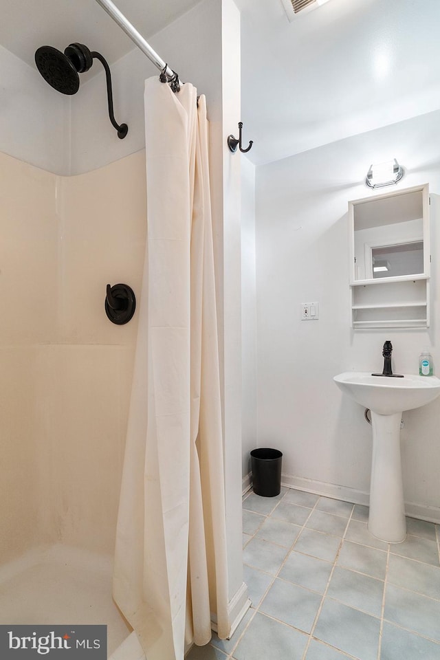 1722 Antler Ln, Finksburg, MD 21048 - full bathroom with curtained shower and tile patterned flooring