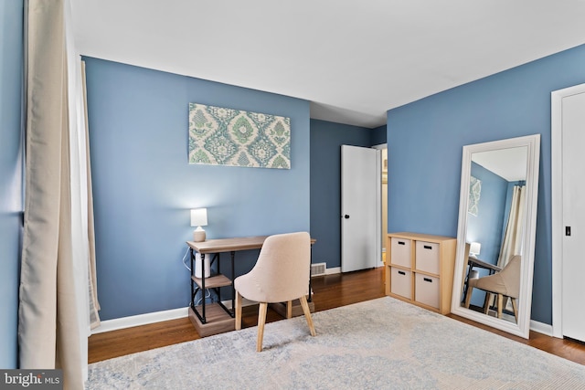 3 Round Hill Rd, Camp Hill, PA 17011 - home office featuring visible vents, baseboards, and wood finished floors