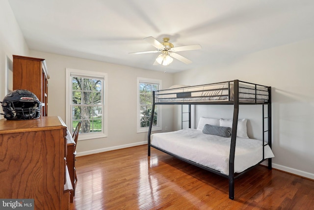 8519 Century Oak Ct, Fairfax Station, VA 22039 - bedroom featuring hardwood / wood-style floors, ceiling fan, and baseboards