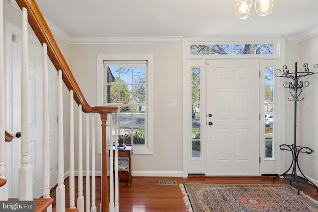 8519 Century Oak Ct, Fairfax Station, VA 22039 - entrance foyer featuring crown molding, stairway, and a healthy amount of sunlight