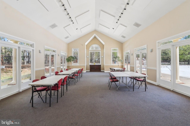 8519 Century Oak Ct, Fairfax Station, VA 22039 - sunroom / solarium with french doors, rail lighting, visible vents, and a healthy amount of sunlight