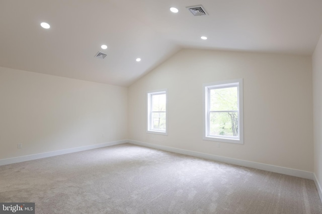 21 Piute Trl, Albrightsville, PA 18210 - additional living space featuring carpet, recessed lighting, lofted ceiling, and baseboards