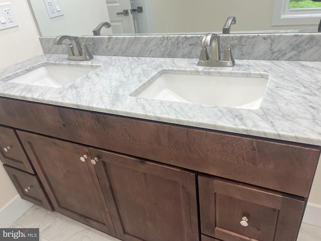 21 Piute Trl, Albrightsville, PA 18210 - bathroom with double vanity and marble finish flooring