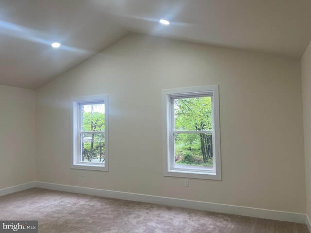 21 Piute Trl, Albrightsville, PA 18210 - carpeted spare room featuring healthy amount of natural light, baseboards, lofted ceiling, and recessed lighting