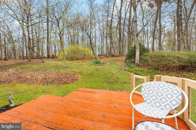 deck with a yard
