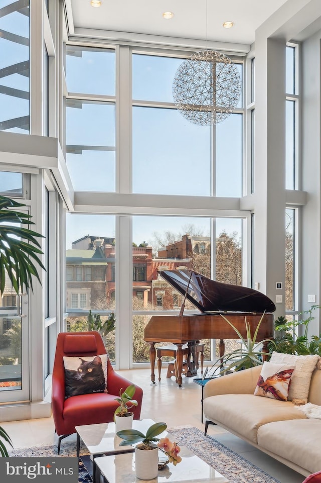 1612 16th St NW Unit 3, Washington, DC 20009 - sunroom / solarium featuring a chandelier