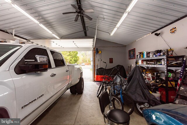456 Admiral Rd, Forked River, NJ 08731 - garage with a ceiling fan