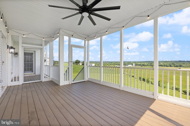 15920 Broadfording Rd, Hagerstown, MD 21740 - unfurnished sunroom featuring ceiling fan
