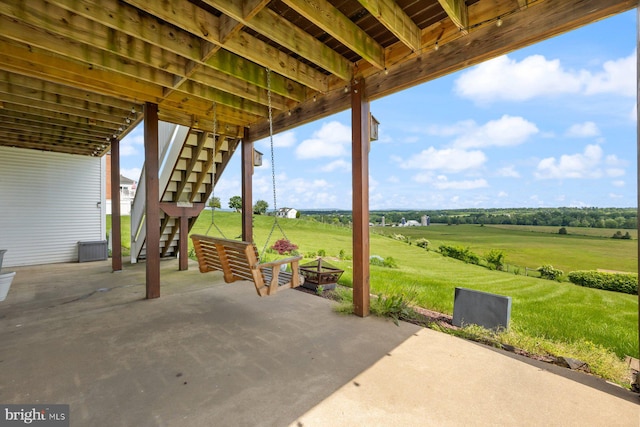 15920 Broadfording Rd, Hagerstown, MD 21740 - view of patio / terrace with stairway and a view of countryside