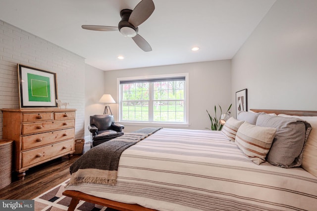 312 Center Hill Rd, Wilmington, DE 19807 - bedroom with recessed lighting, dark wood-style floors, and ceiling fan