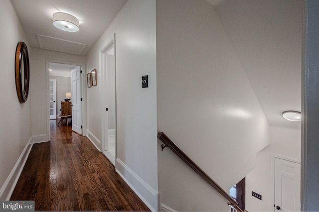 312 Center Hill Rd, Wilmington, DE 19807 - hall with an upstairs landing, attic access, and wood finished floors