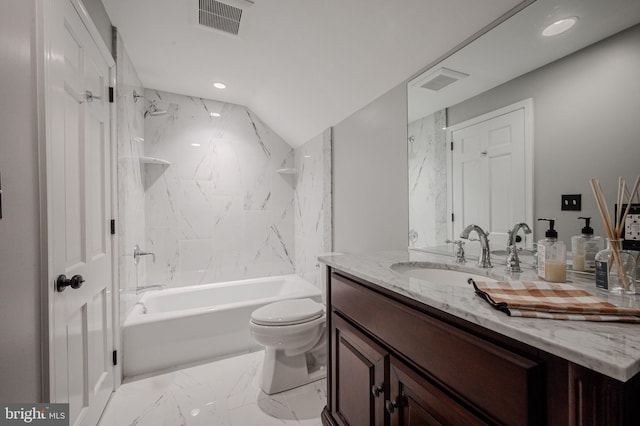 312 Center Hill Rd, Wilmington, DE 19807 - full bath featuring vanity, recessed lighting, toilet, visible vents, and tub / shower combination
