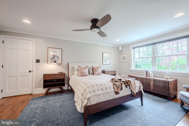 312 Center Hill Rd, Wilmington, DE 19807 - bedroom featuring crown molding, recessed lighting, and wood finished floors