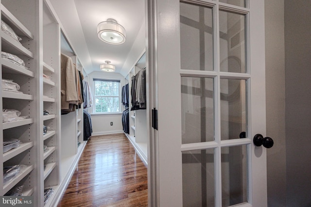 312 Center Hill Rd, Wilmington, DE 19807 - walk in closet featuring wood finished floors and lofted ceiling