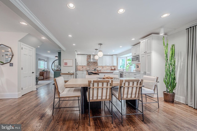 312 Center Hill Rd, Wilmington, DE 19807 - dining room featuring a wealth of natural light, recessed lighting, and dark wood-style flooring