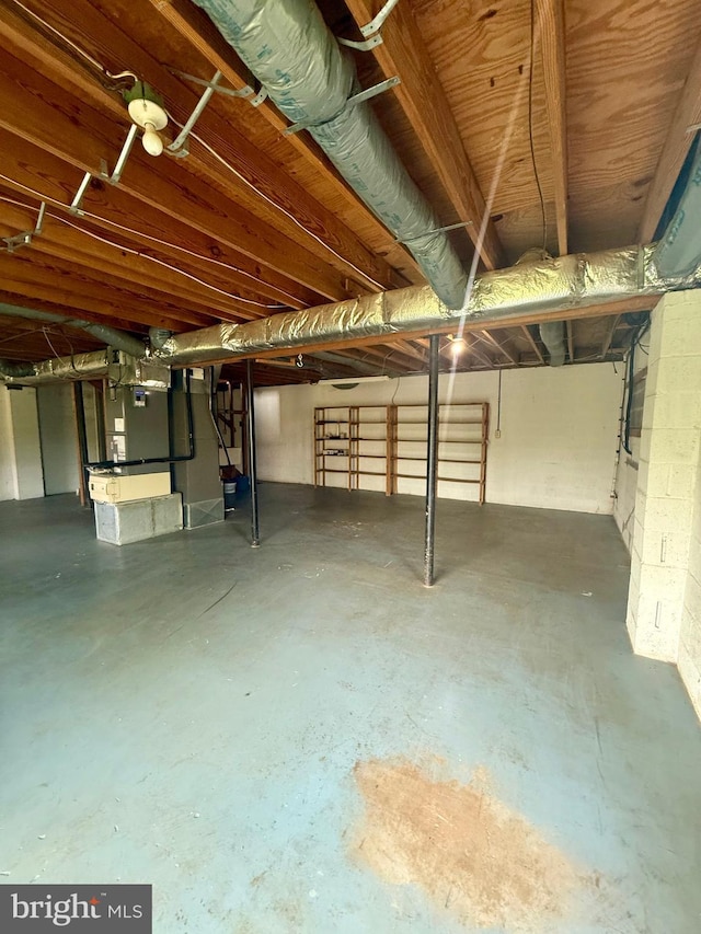 view of unfinished below grade area
