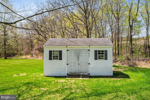 view of shed