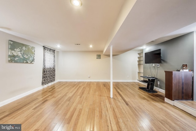 7910 E Nalley Rd, Hyattsville, MD 20785 - finished below grade area with hardwood / wood-style floors, baseboards, and recessed lighting