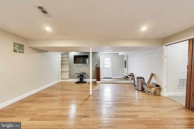 7910 E Nalley Rd, Hyattsville, MD 20785 - workout room with light wood-type flooring, baseboards, and recessed lighting