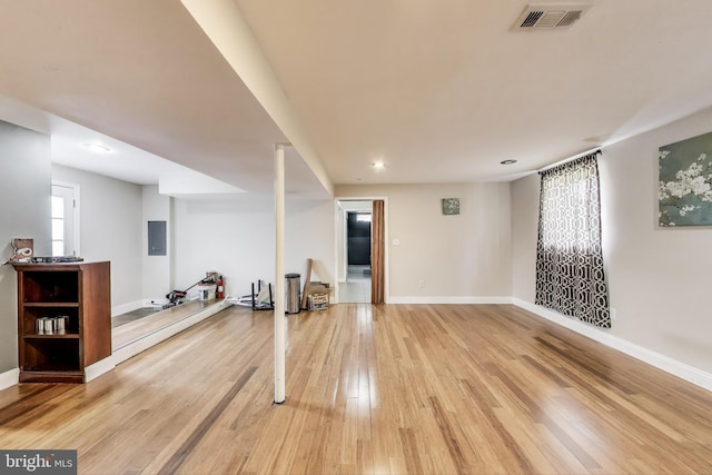 7910 E Nalley Rd, Hyattsville, MD 20785 - exercise area featuring light wood-style flooring, baseboards, and recessed lighting