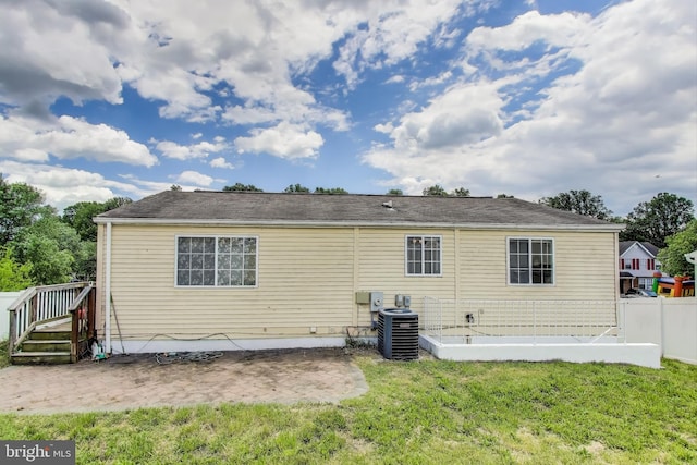 7910 E Nalley Rd, Hyattsville, MD 20785 - back of house with central AC, a deck, and a patio area