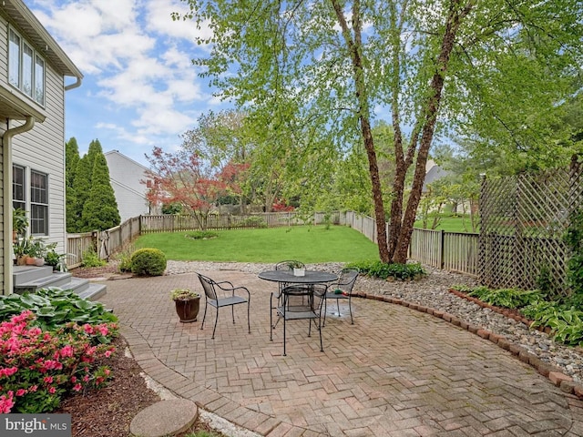 view of patio / terrace featuring outdoor dining space
