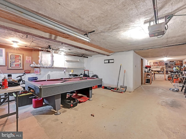 341 Creston Rd, York, PA 17403 - game room featuring unfinished concrete flooring and pool table