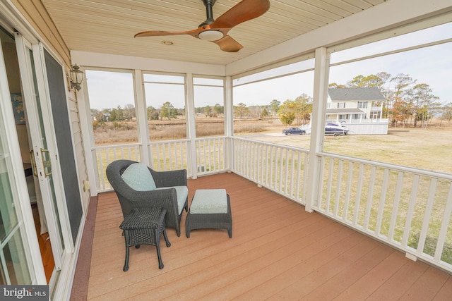 13470 Harrison Landing Rd, Princess Anne, MD 21853 - sunroom with ceiling fan