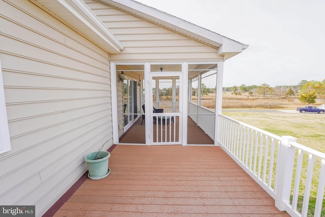 13470 Harrison Landing Rd, Princess Anne, MD 21853 - wooden terrace featuring a sunroom