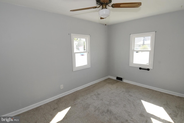 713 Cooper St, Florence, NJ 08518 - carpeted empty room featuring a ceiling fan, visible vents, a wealth of natural light, and baseboards
