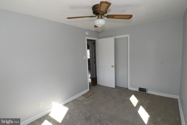 713 Cooper St, Florence, NJ 08518 - carpeted empty room with a ceiling fan, visible vents, and baseboards