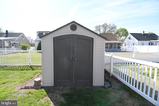 713 Cooper St, Florence, NJ 08518 - view of shed featuring a fenced backyard