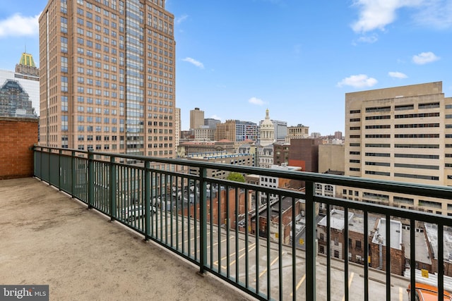 balcony featuring a city view