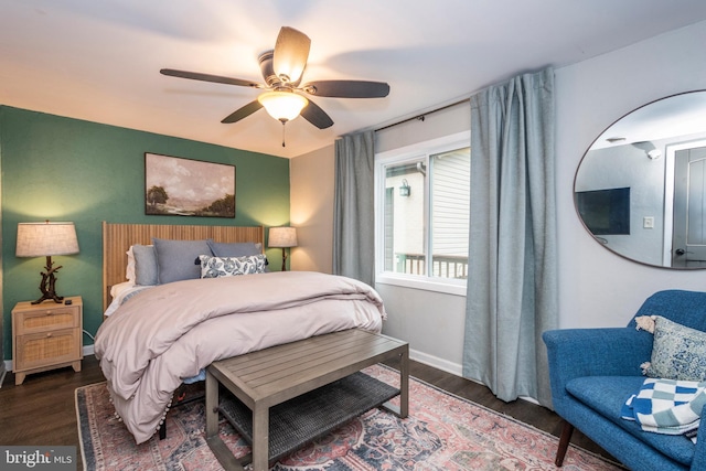 16 Jrs Dr, Mc Henry, MD 21541 - bedroom with baseboards, ceiling fan, and wood finished floors