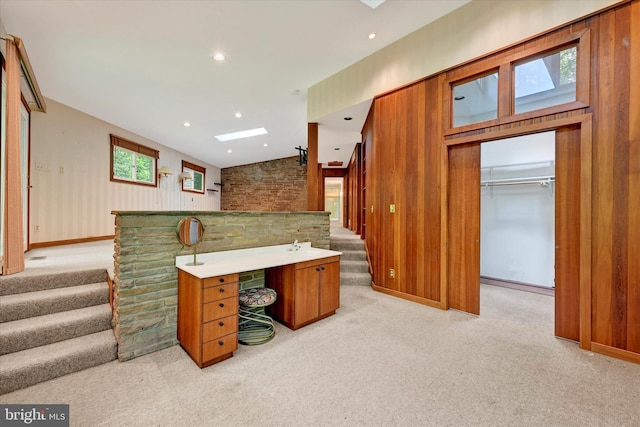 1408 Margarette Ave, Baltimore, MD 21286 - office space with light colored carpet, wood walls, and recessed lighting