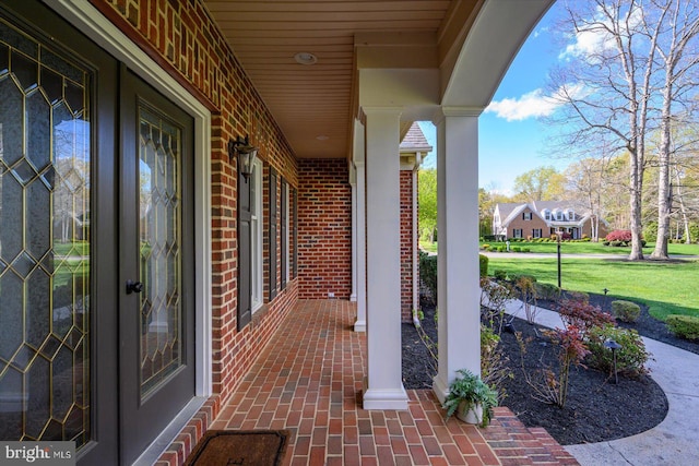 view of patio with a porch