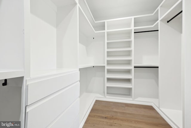 spacious closet with wood finished floors