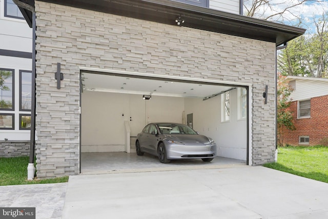 garage with driveway